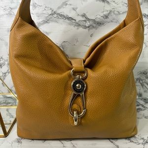 Dooney & Bourke Mustard Yellow Pebble Leather XLarge Hobo Bag,original dust bag